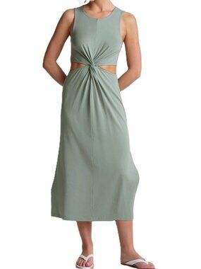 Around The World Front Twist Dress BEYOND YOGA Serene Sage Green Cover Up Tank